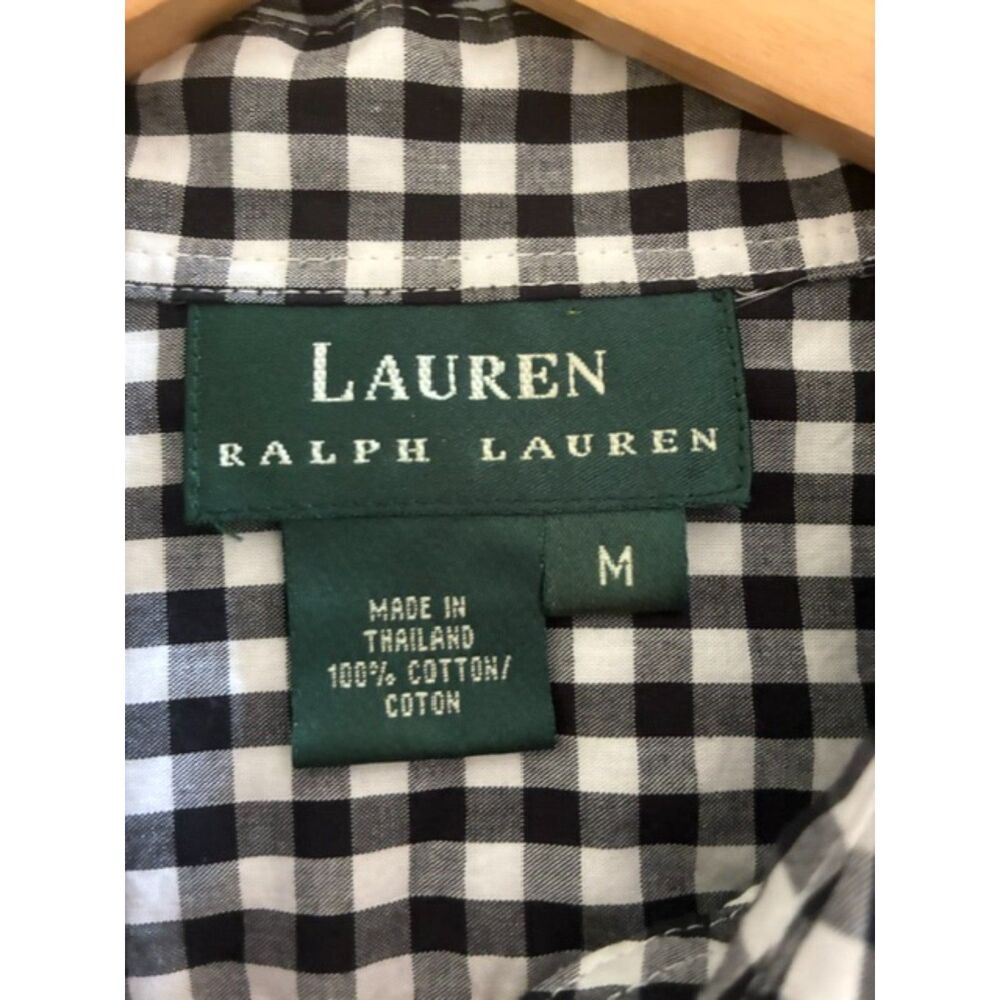 Lauren Ralph Lauren Gingham Button-Down Shirt | Women's Medium Classic Cotton - Picture 4 of 4
